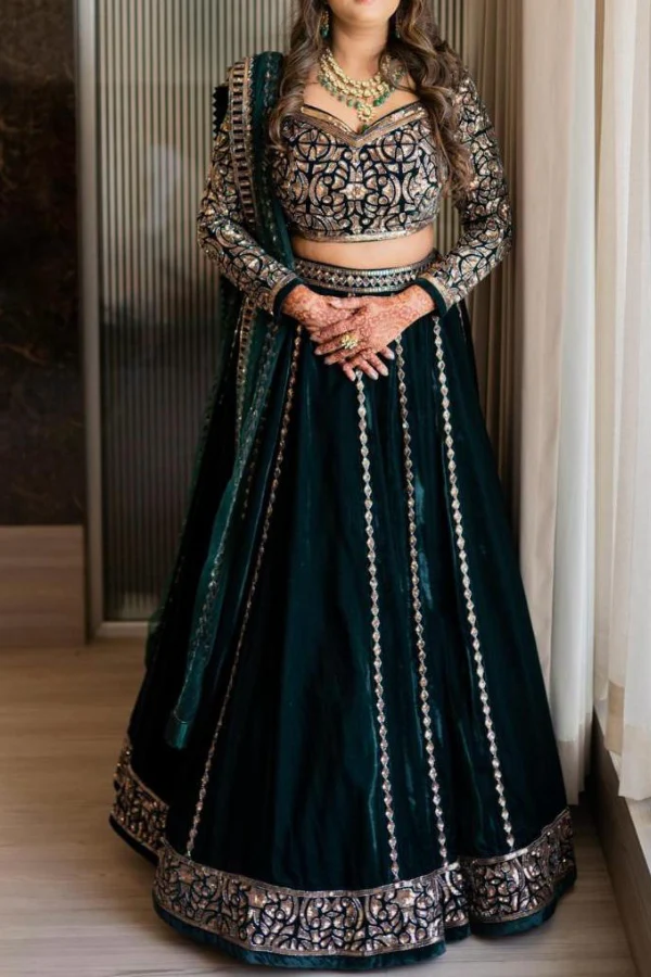Vani Vats Green Lehenga Set