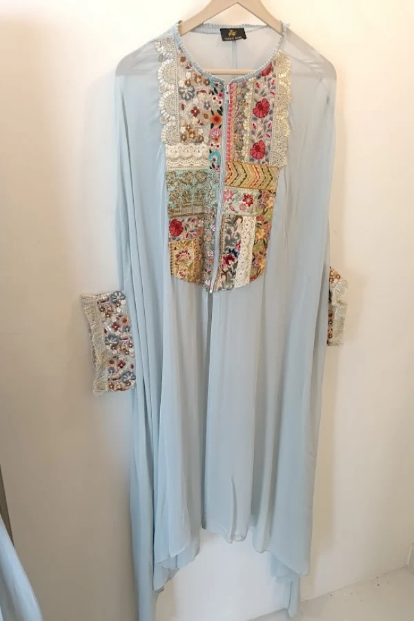 Varun Bahl Embroidered Cape Kurta and Sharara Set - Image 3