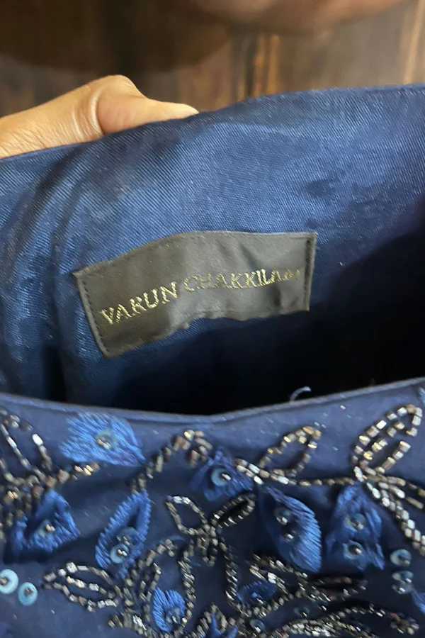 Varun Chakkilam Sapphire blue floral gown - Image 4