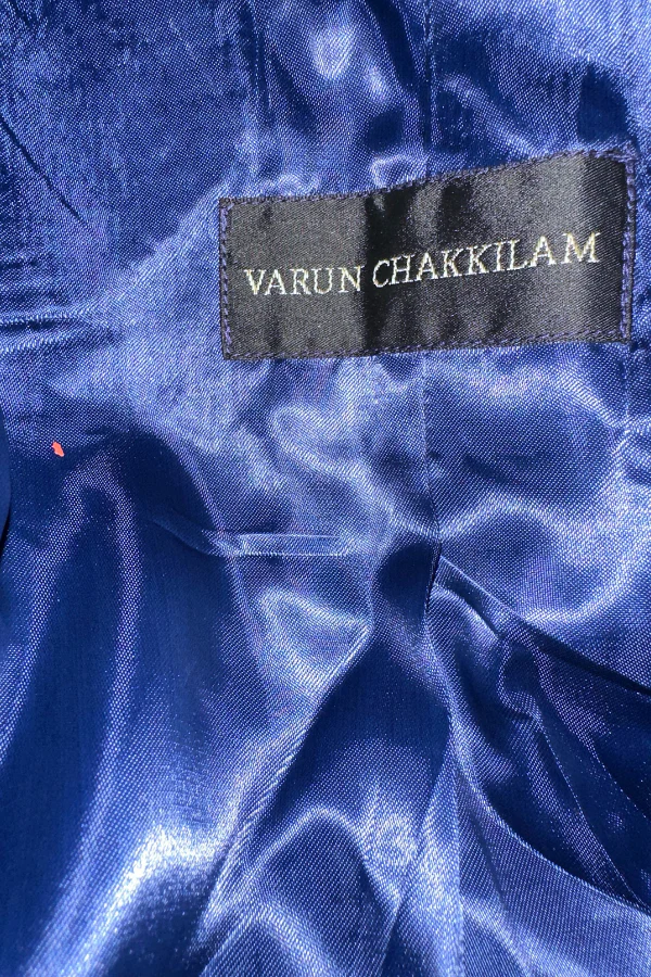 Varun chakkilam Sapphire Blue Floral Gown - Image 5