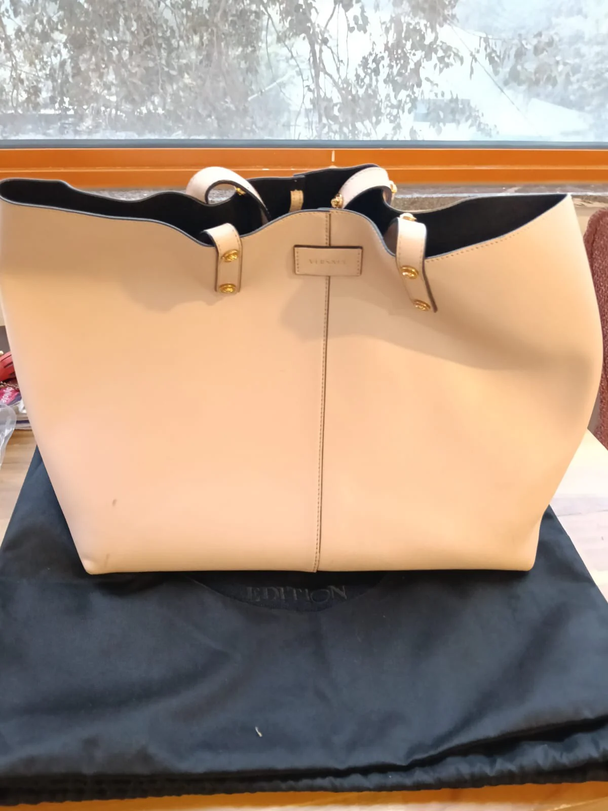Versace Calfskin Palazzo Tote - Image 5