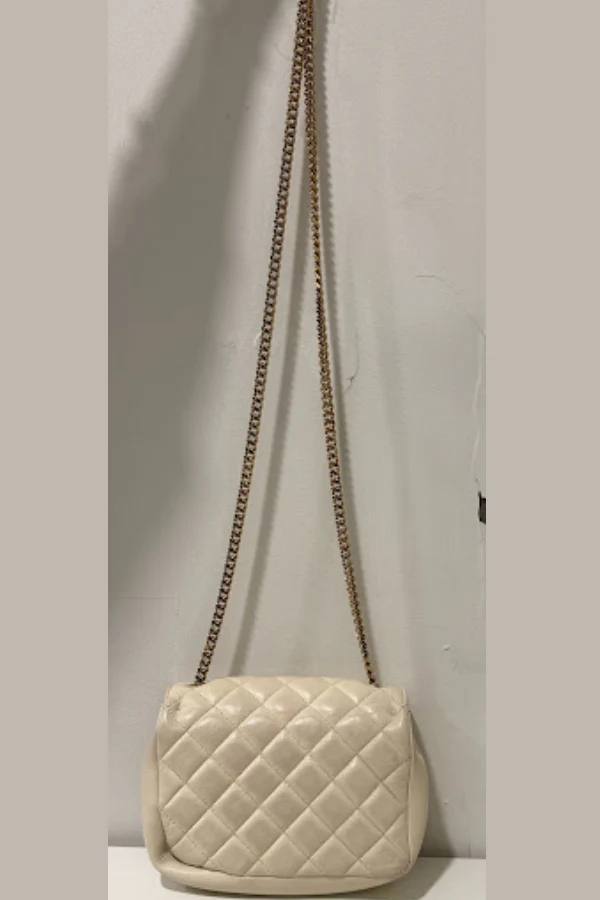 Versace White Quilted Leather La Medusa Chain Crossbody Bag - Image 4