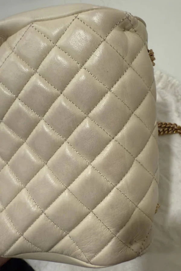 Versace White Quilted Leather La Medusa Chain Crossbody Bag - Image 6
