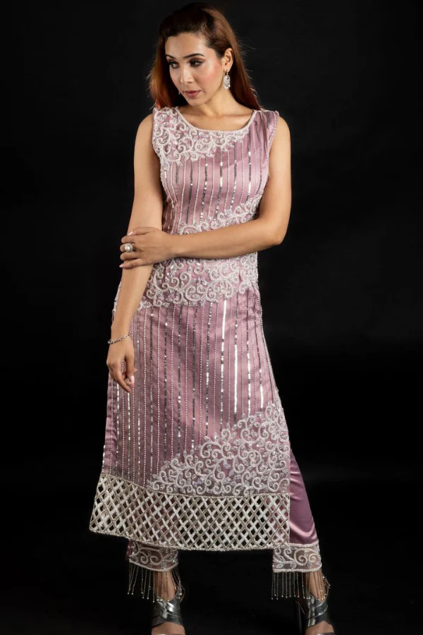 Violet Embellished suit set