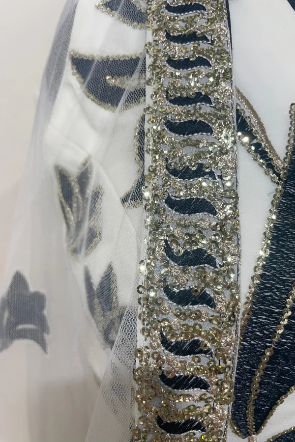 White and black Lehenga set - Image 3