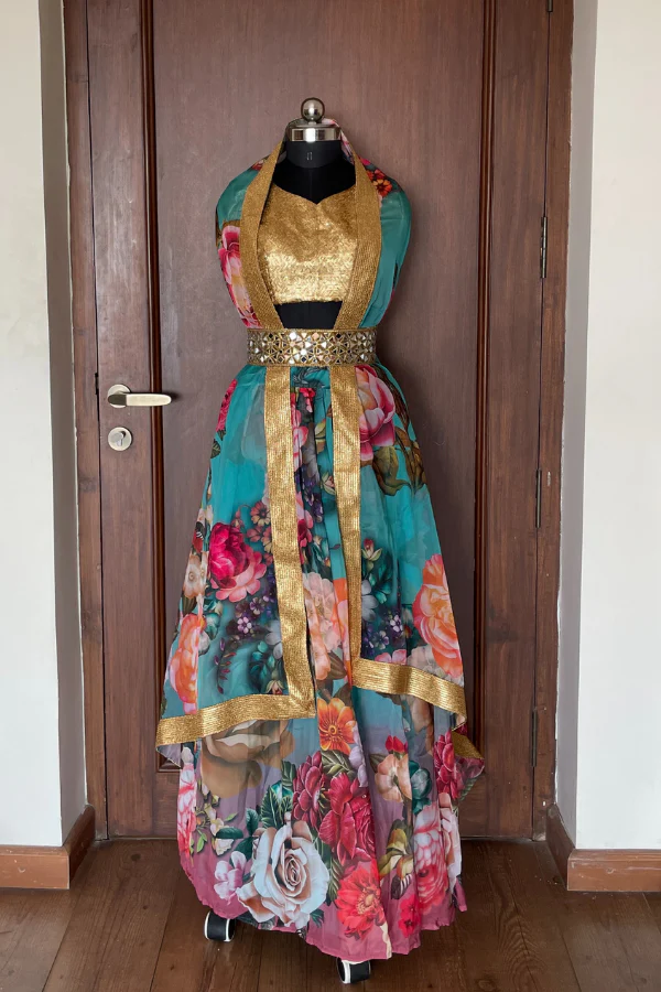 Printed floral Lehenga choli set - Image 3