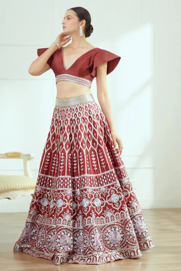 Wine Whisper lehenga set