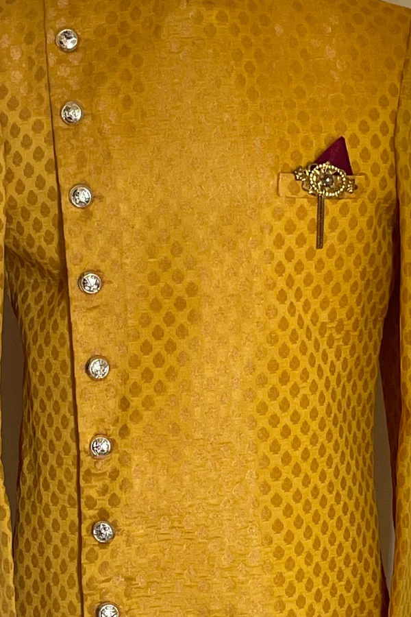 yellow achkan - Image 3