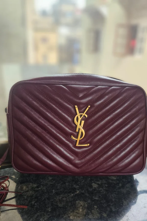 Yves Saint Laurent Burgundy Lou Camera Bag - Image 4