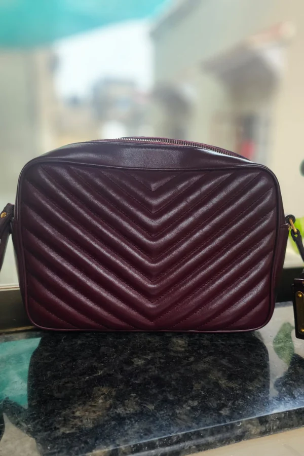 Yves Saint Laurent Burgundy Lou Camera Bag - Image 5