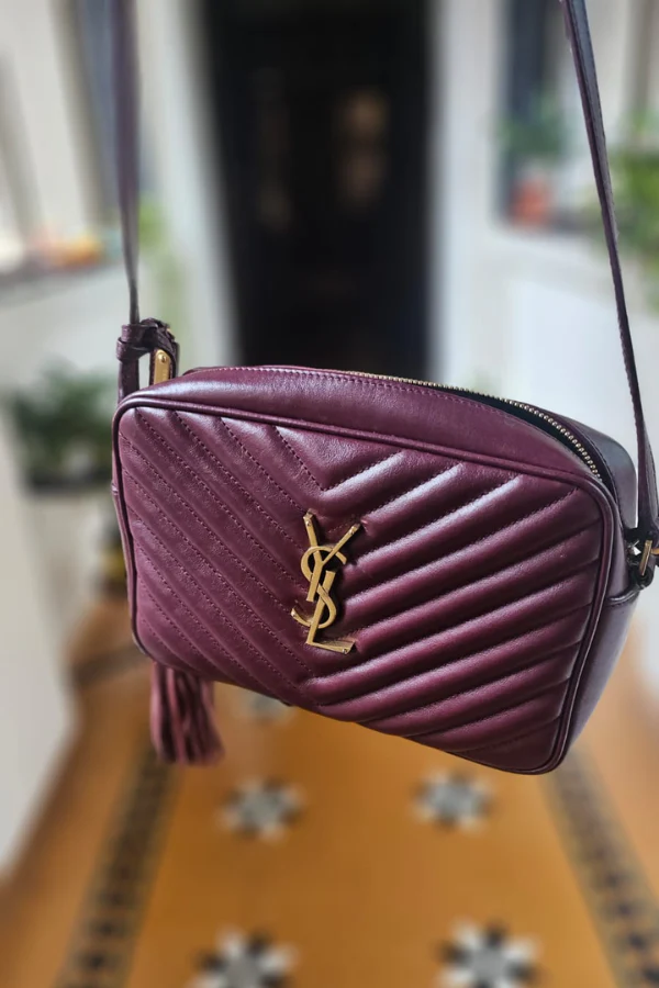 Yves Saint Laurent Burgundy Lou Camera Bag - Image 6