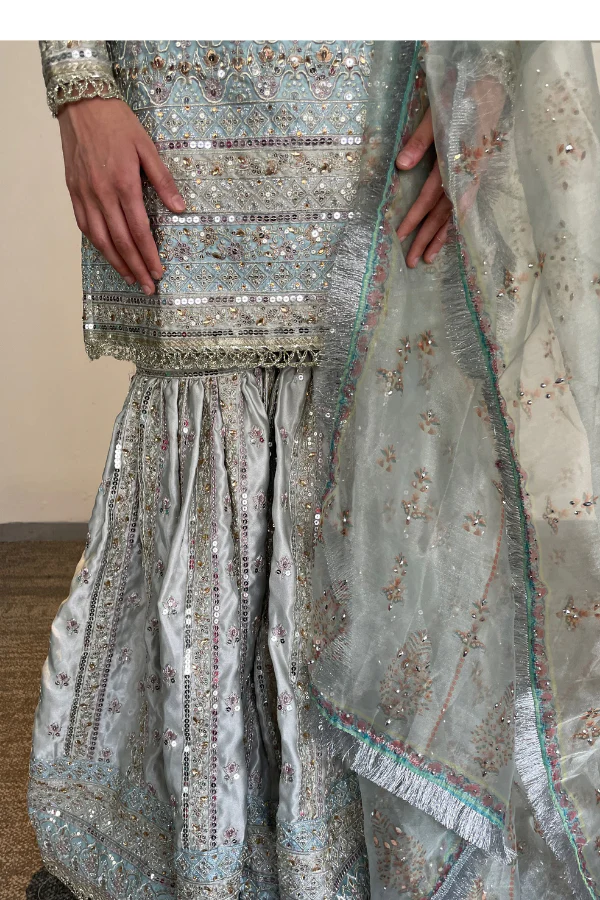 Zari embroidered sharara set - Image 2